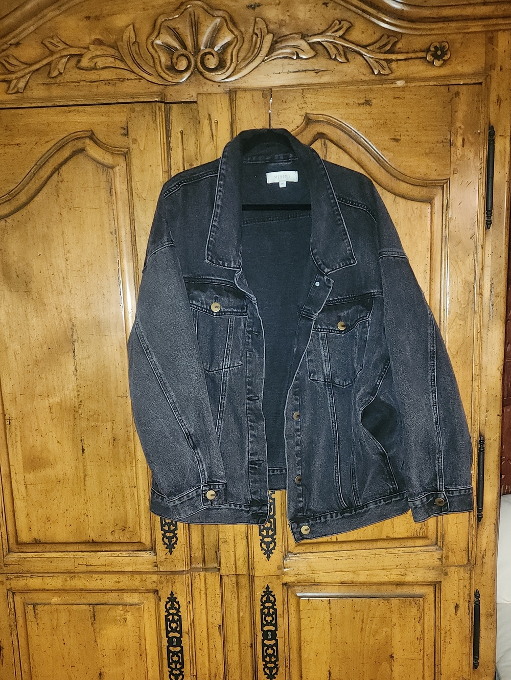 Minim LA 90s Baby Black Denim Jacket 3xl Gently Used